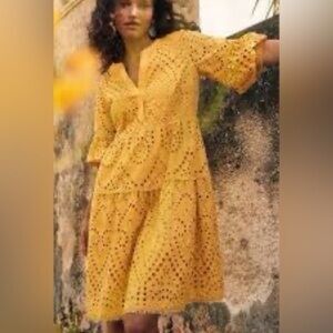 Chicos Eyelet Midi Dress